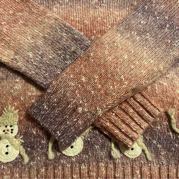 Talbots vintage Winter/Christmas Sweater, size XL, shades of pink and white. - Picture 5 of 12
